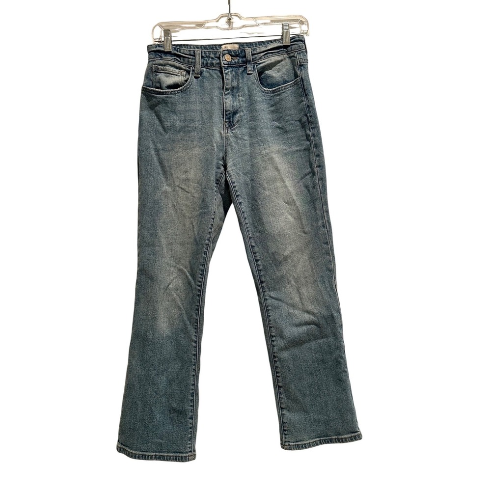 The Fine Print Petite 26P Mid Rise Slim Cropped Jeans Light Wash Stretch Denim